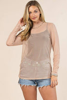 SOLID MOCK NECK MESH TOP-MESH TOP-Avery-Stuffology - Where Vintage Meets Modern, A Boutique for Real Women in Crosbyton, TX