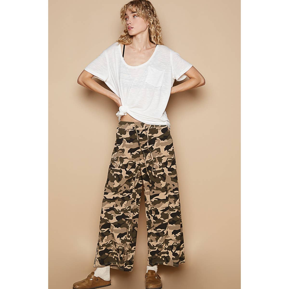 POL Clothing Vintage Washed Camo Pants-Pants-Pol Clothing-Stuffology - Where Vintage Meets Modern, A Boutique for Real Women in Crosbyton, TX