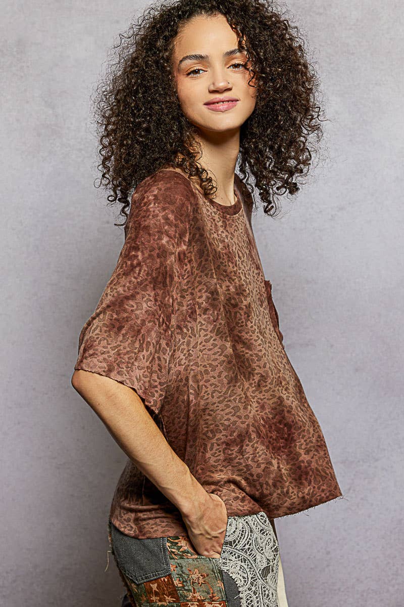 Leopard Short Sleeve Tee-Pol Clothing-Stuffology - Where Vintage Meets Modern, A Boutique for Real Women in Crosbyton, TX