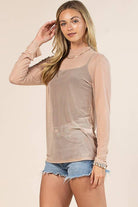 SOLID MOCK NECK MESH TOP-MESH TOP-Avery-Stuffology - Where Vintage Meets Modern, A Boutique for Real Women in Crosbyton, TX