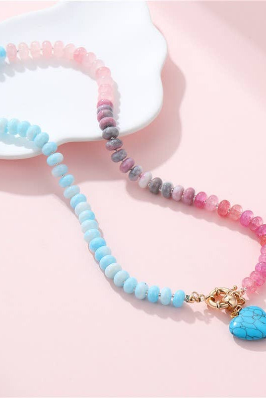 Natural Stone Semi-Precious Glass Mixed Necklace-Necklaces-JOSSLYN by wall to wall-Stuffology - Where Vintage Meets Modern, A Boutique for Real Women in Crosbyton, TX