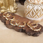 Classic Bubble Hoops – Gold with Crystal, Pearl, or Turquoise-Earrings-PennyLine inc-Stuffology - Where Vintage Meets Modern, A Boutique for Real Women in Crosbyton, TX