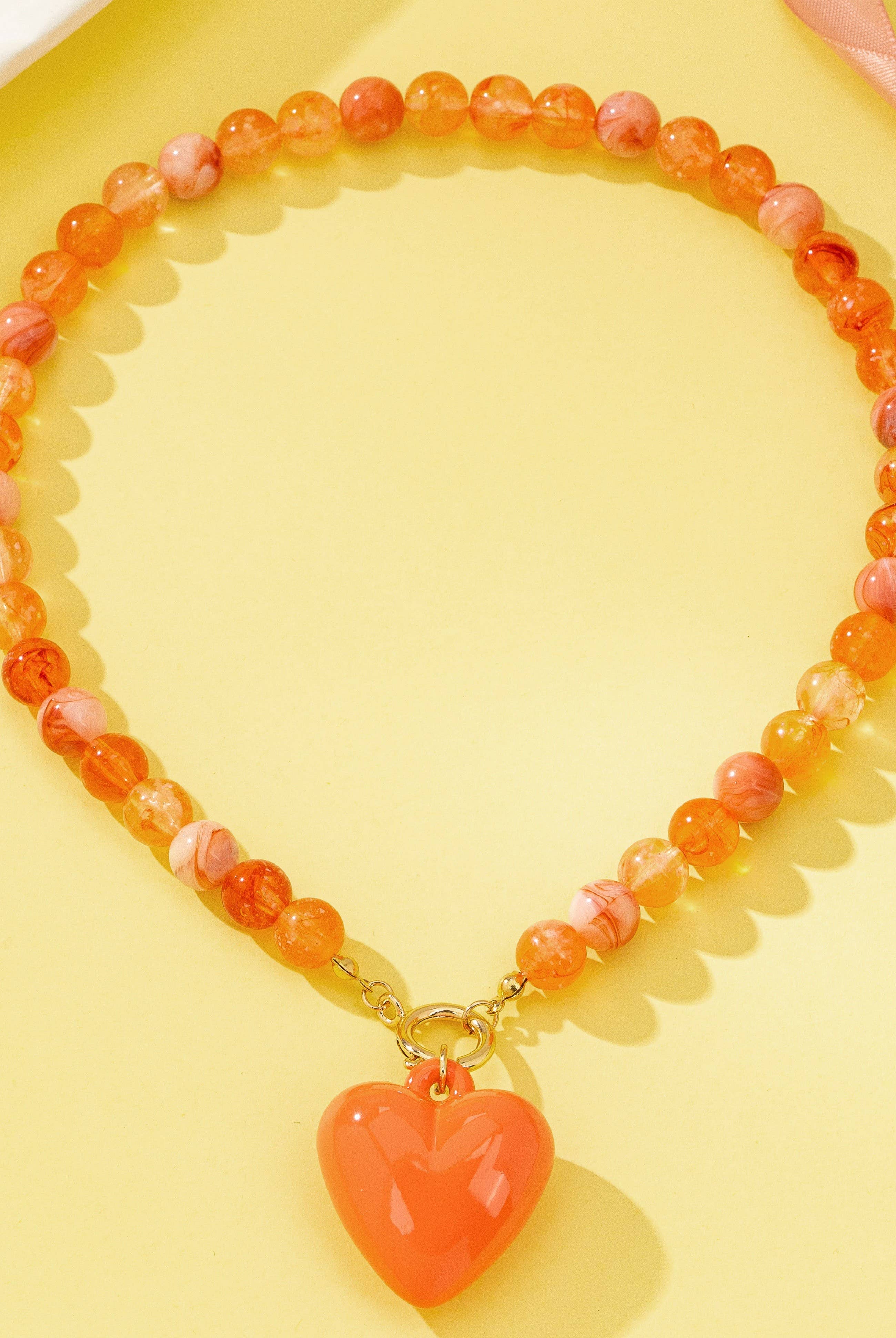 Sweetheart Beaded Heart Necklace-Necklaces-Stuffology Boutique -Stuffology - Where Vintage Meets Modern, A Boutique for Real Women in Crosbyton, TX