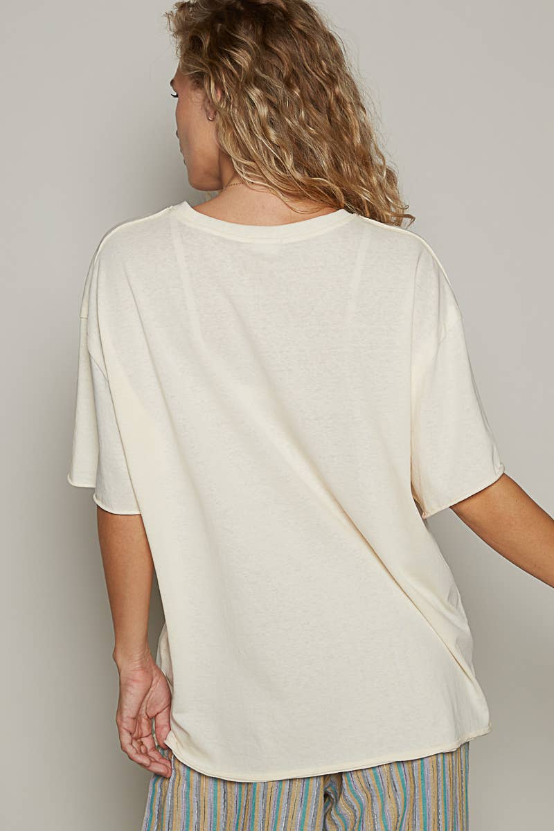 POL Clothing Vintage Washed Round Neck Short Sleeve Basic Solid Top / Tee-TOP-Pol Clothing-Stuffology - Where Vintage Meets Modern, A Boutique for Real Women in Crosbyton, TX