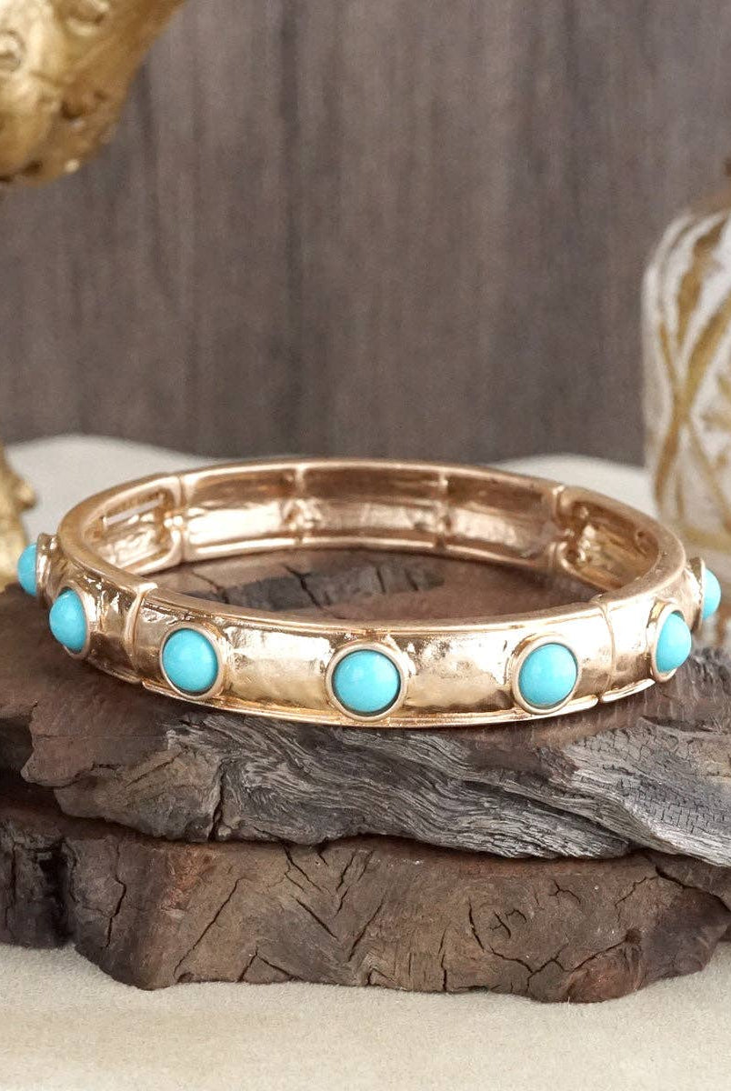 Timeless Charm – Slim Cabochon Eternity Bangle-Bracelets-PennyLine inc-Stuffology - Where Vintage Meets Modern, A Boutique for Real Women in Crosbyton, TX
