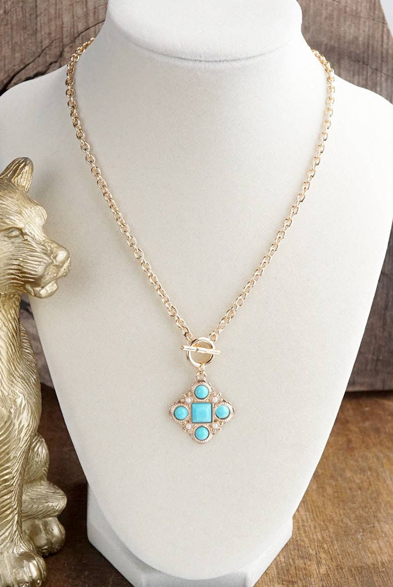 Ornate Pendant Necklace-Necklaces-PennyLine inc-Stuffology - Where Vintage Meets Modern, A Boutique for Real Women in Crosbyton, TX