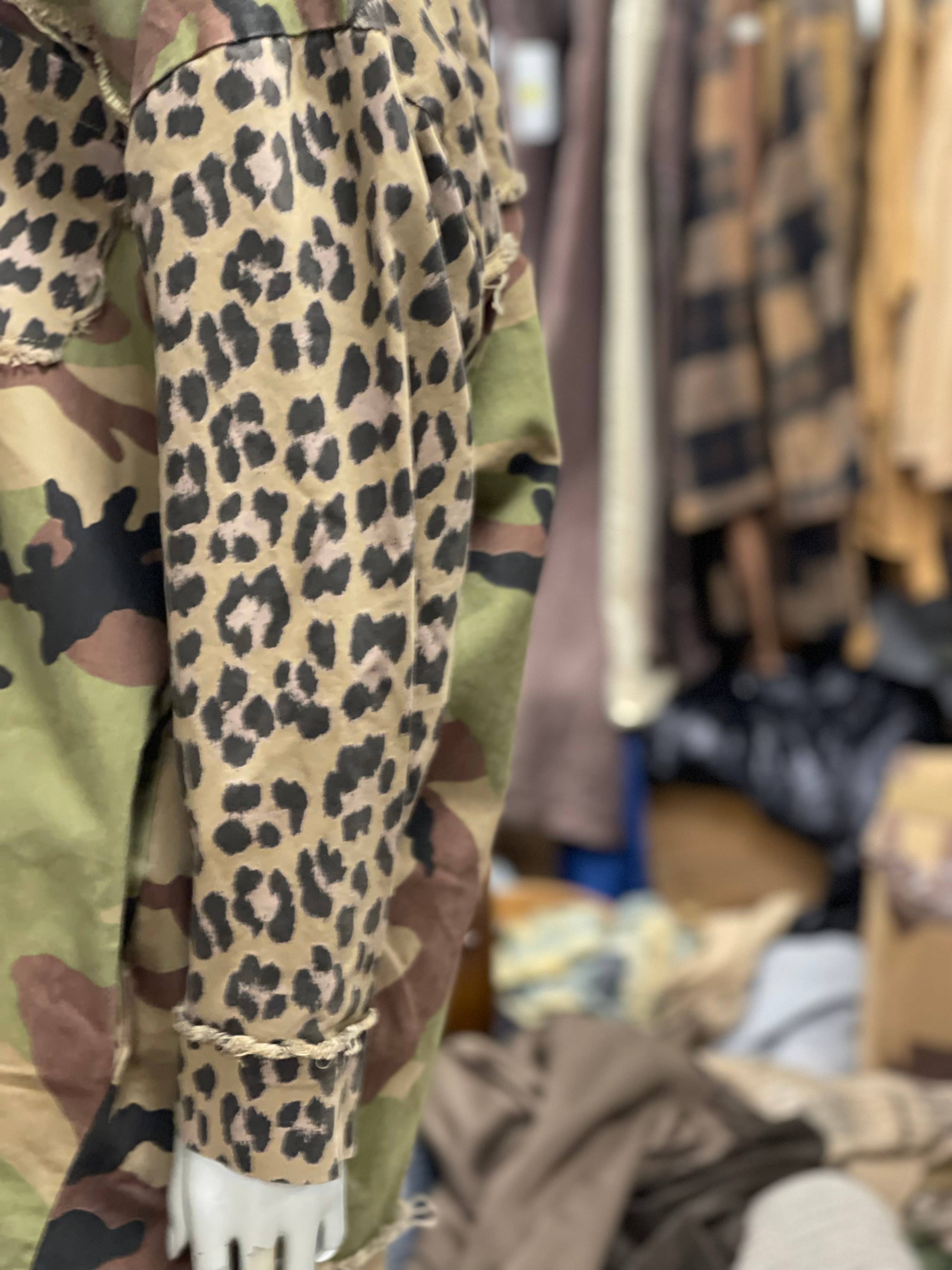 Leopard & Camo Jacket with Pockets-LeParisPetit by I Love Linen-Stuffology - Where Vintage Meets Modern, A Boutique for Real Women in Crosbyton, TX