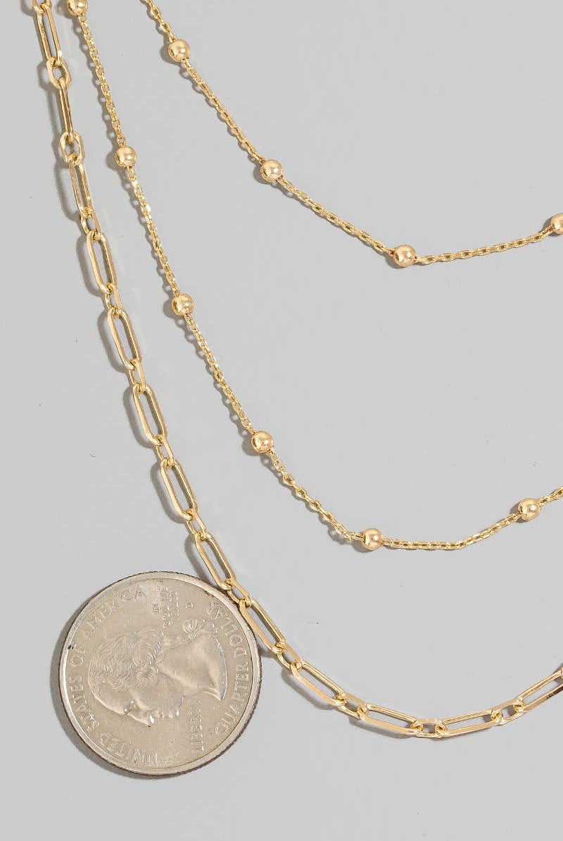 Mixed Layered Chains Necklace Set-The Looks by Fame Accessories-Stuffology - Where Vintage Meets Modern, A Boutique for Real Women in Crosbyton, TX
