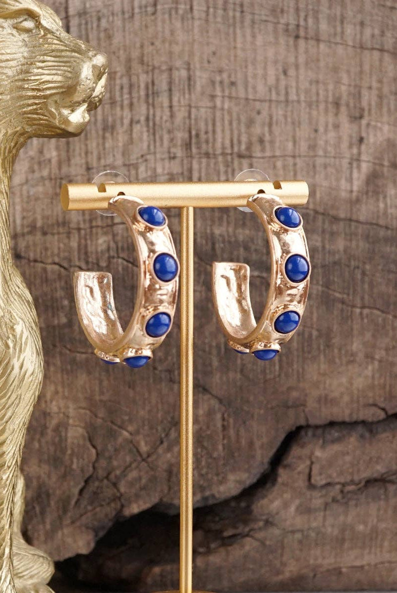 Jeweled Bubble Hoop Earrings – Colorful Acrylic Cabochons-PennyLine inc-Stuffology - Where Vintage Meets Modern, A Boutique for Real Women in Crosbyton, TX