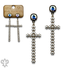 Pearl cross earring with Austrian crystal-Earrings-Pink Panache Brands-Stuffology - Where Vintage Meets Modern, A Boutique for Real Women in Crosbyton, TX