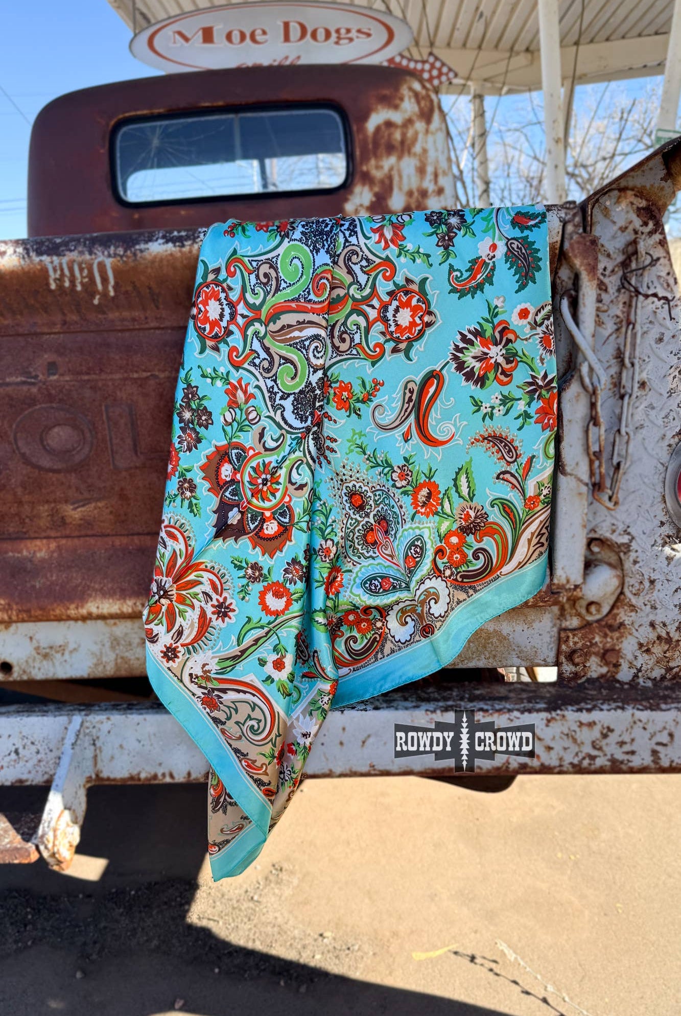 Turquoise Paisley Wild Rag-Wild Rags-Stuffology Boutique-Stuffology - Where Vintage Meets Modern, A Boutique for Real Women in Crosbyton, TX