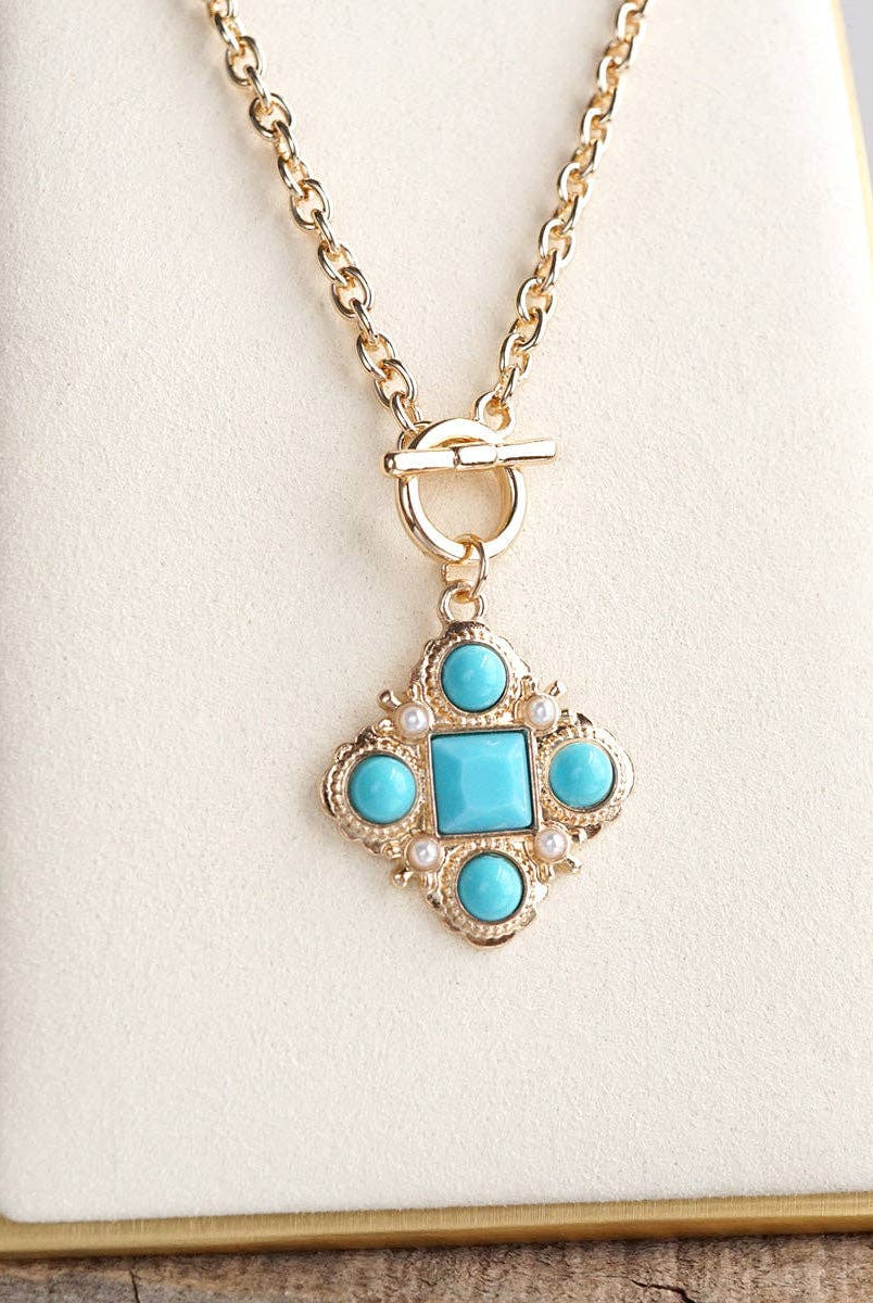 Ornate Pendant Necklace-Necklaces-PennyLine inc-Stuffology - Where Vintage Meets Modern, A Boutique for Real Women in Crosbyton, TX