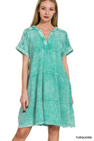 V-neck Gauze Dress-Dresses-Zenana-Stuffology - Where Vintage Meets Modern, A Boutique for Real Women in Crosbyton, TX