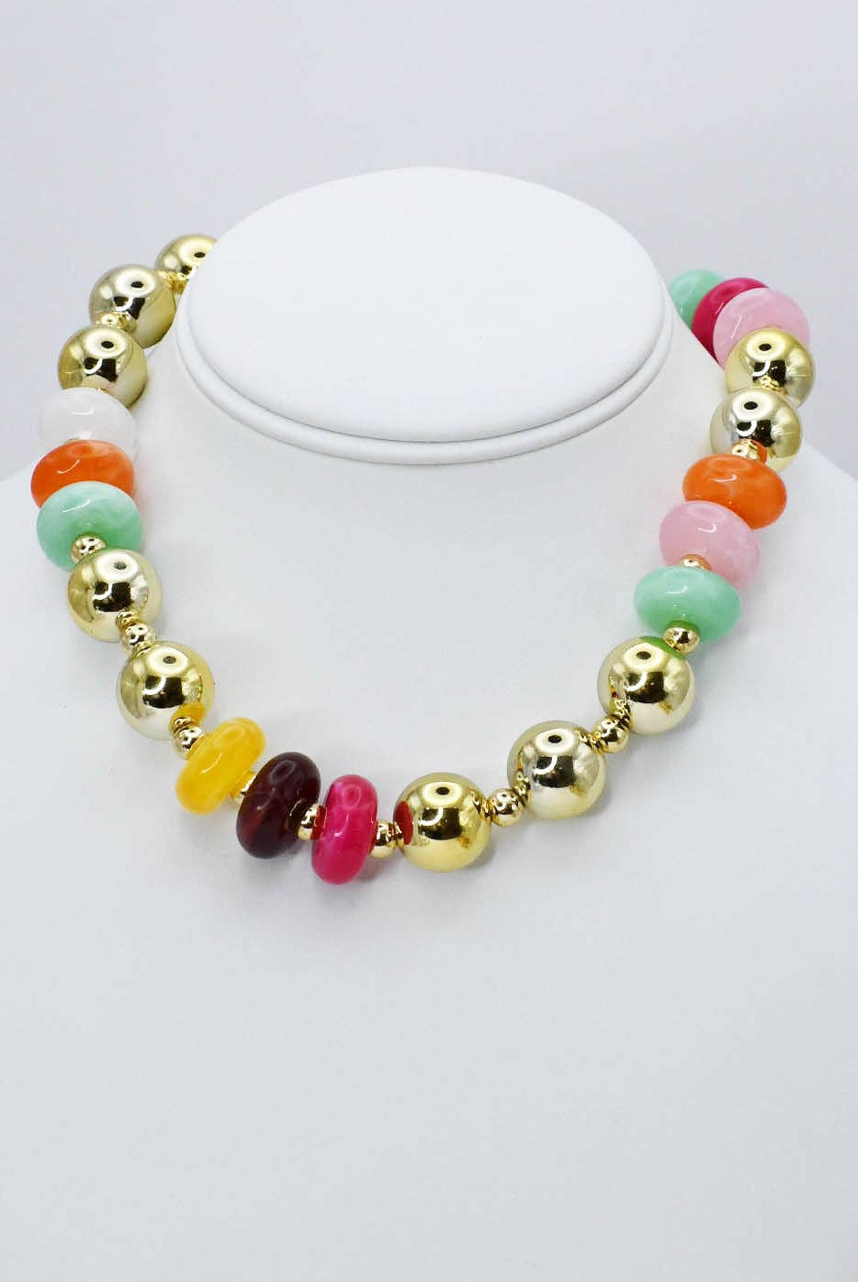 Gold Gem Pop Necklace-Necklaces-Treasure Jewels Inc.-Stuffology - Where Vintage Meets Modern, A Boutique for Real Women in Crosbyton, TX