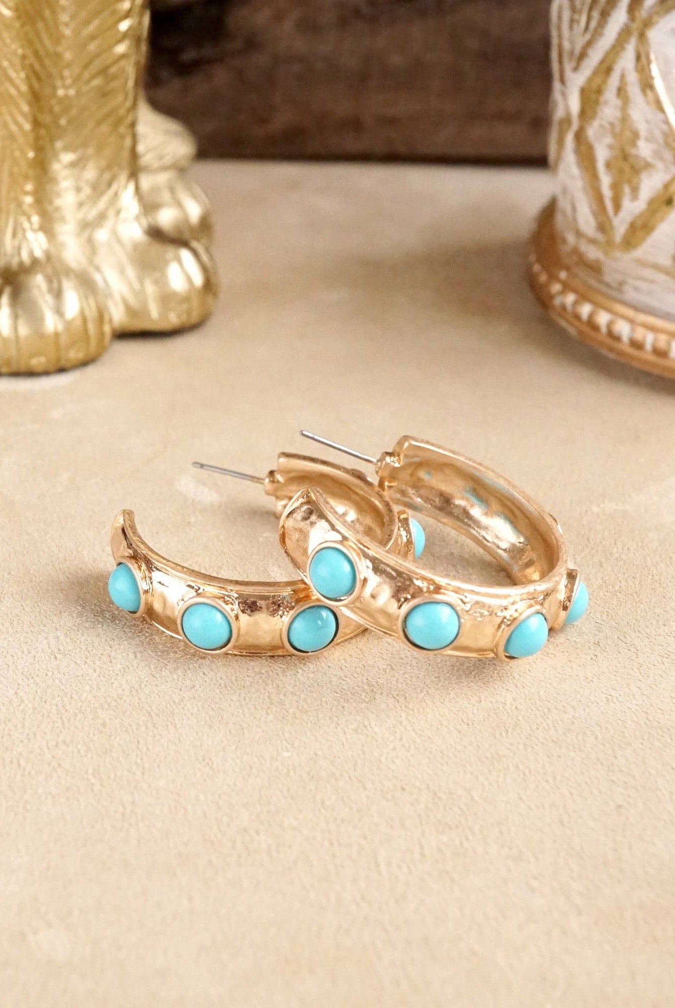 Jeweled Bubble Hoop Earrings – Colorful Acrylic Cabochons-PennyLine inc-Stuffology - Where Vintage Meets Modern, A Boutique for Real Women in Crosbyton, TX