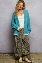 V neck lace trim solid acrylic sweater open cardigan top-Pol Clothing-Stuffology - Where Vintage Meets Modern, A Boutique for Real Women in Crosbyton, TX