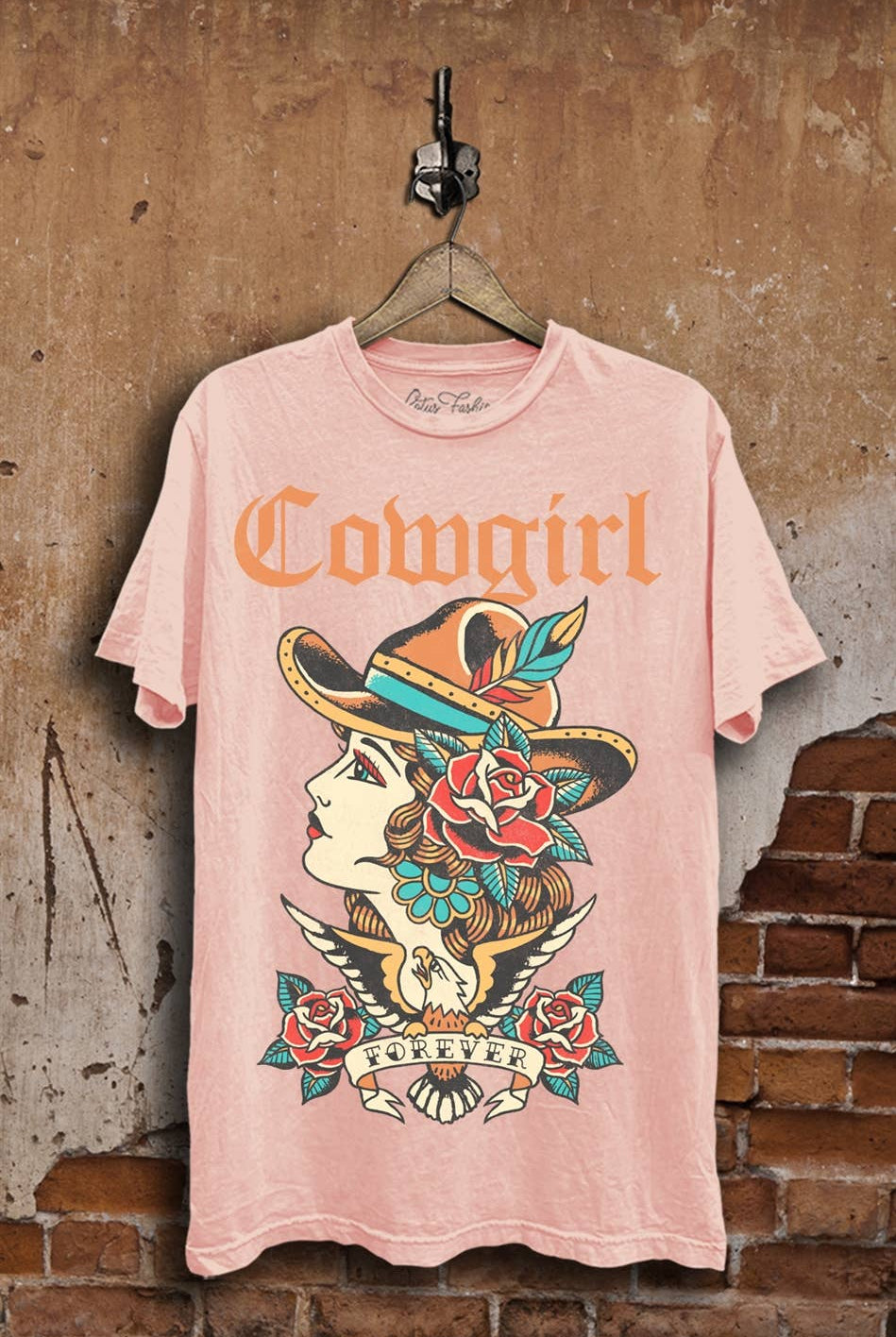 Cowgirl Forever Tattoo Graphic Top-Graphic Tees-Lotus Fashion Collection-Stuffology - Where Vintage Meets Modern, A Boutique for Real Women in Crosbyton, TX