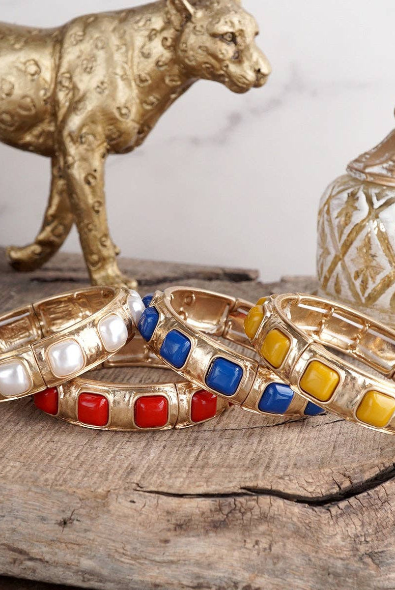 Eternal Glow – Eternity Stretchy Bangle with Cabochons or Pearls-PennyLine inc-Stuffology - Where Vintage Meets Modern, A Boutique for Real Women in Crosbyton, TX