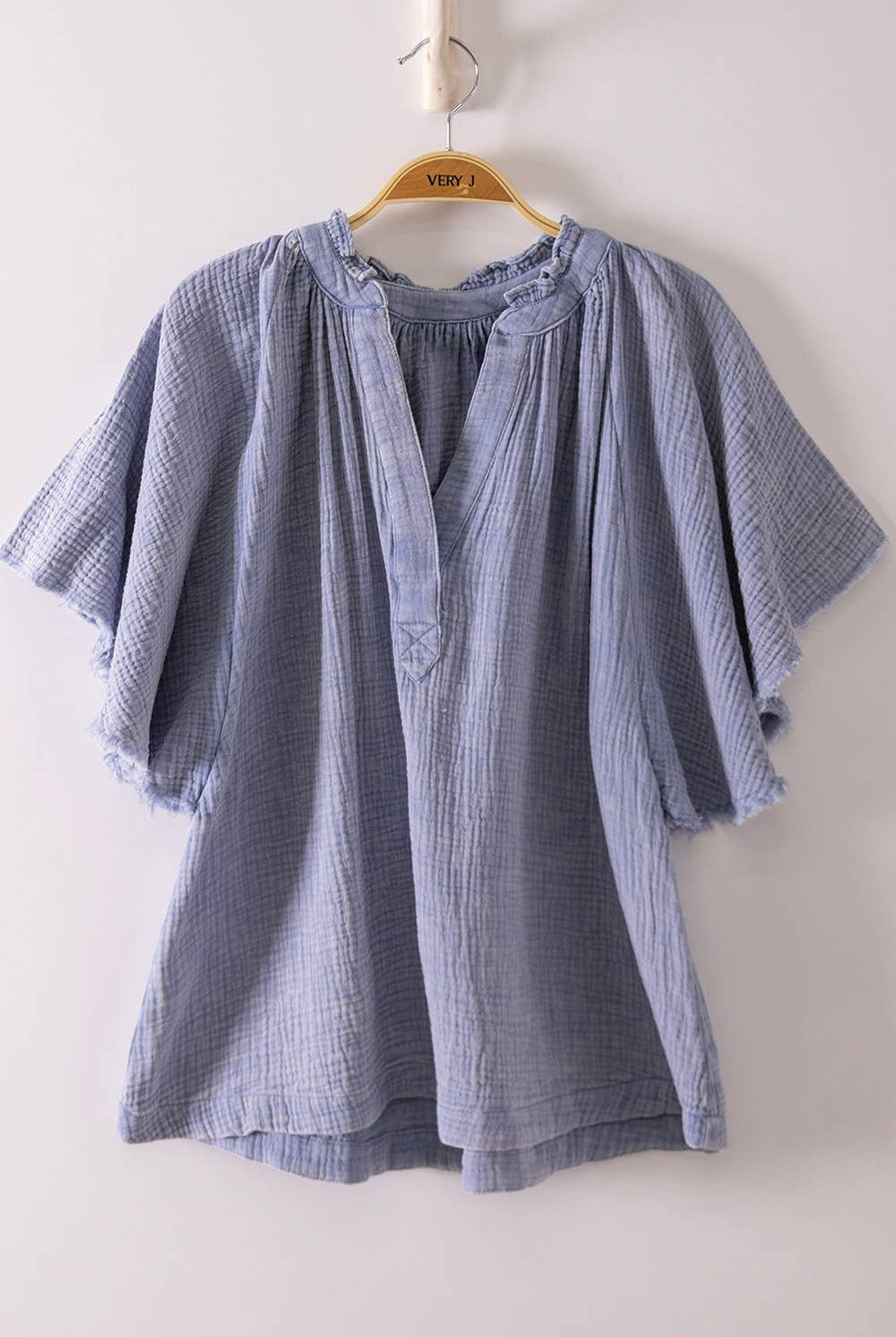 Mineral Washed Gauze Blouse Top-Top-VERY J-Stuffology - Where Vintage Meets Modern, A Boutique for Real Women in Crosbyton, TX