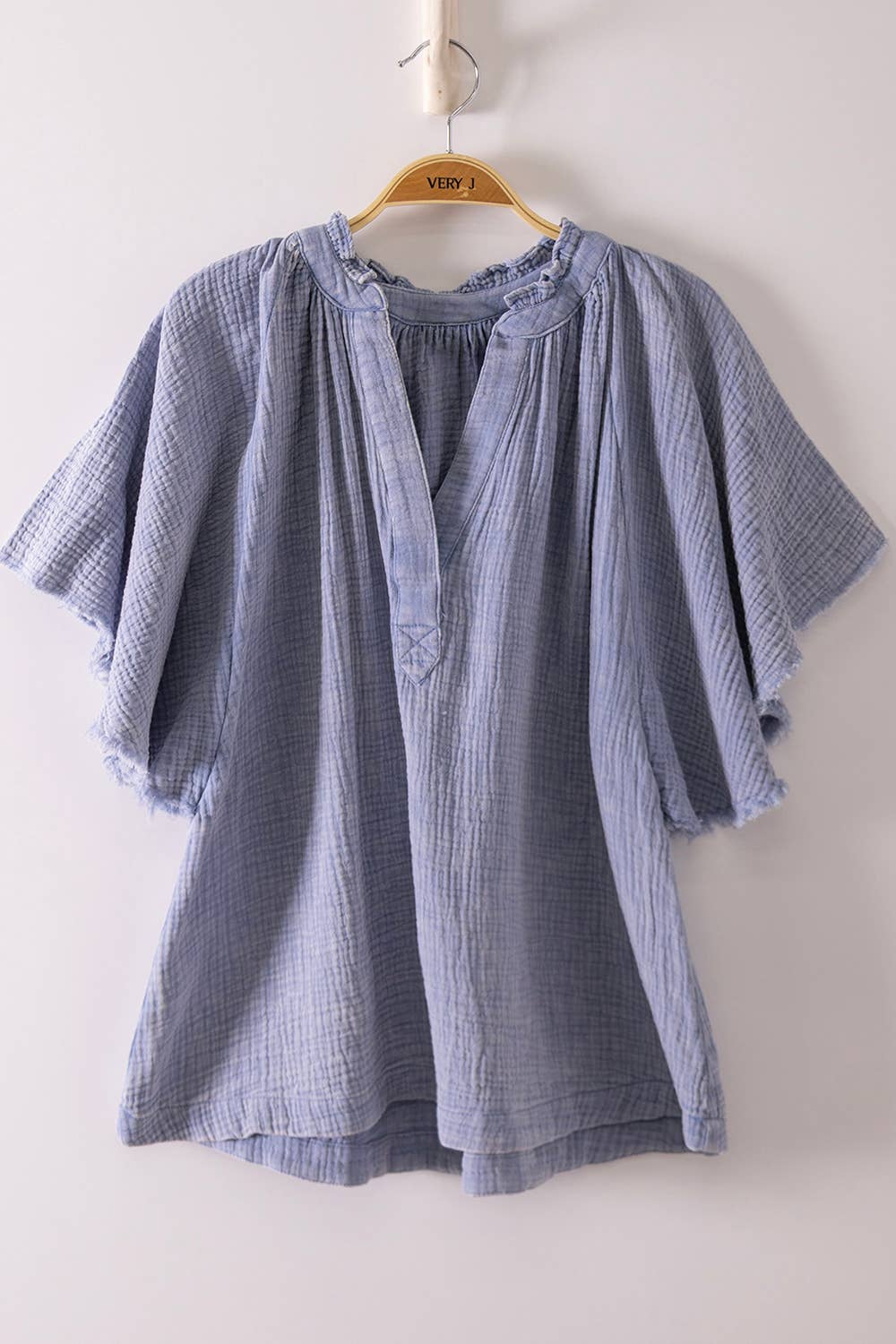 Mineral Washed Gauze Blouse Top-Top-VERY J-Stuffology - Where Vintage Meets Modern, A Boutique for Real Women in Crosbyton, TX
