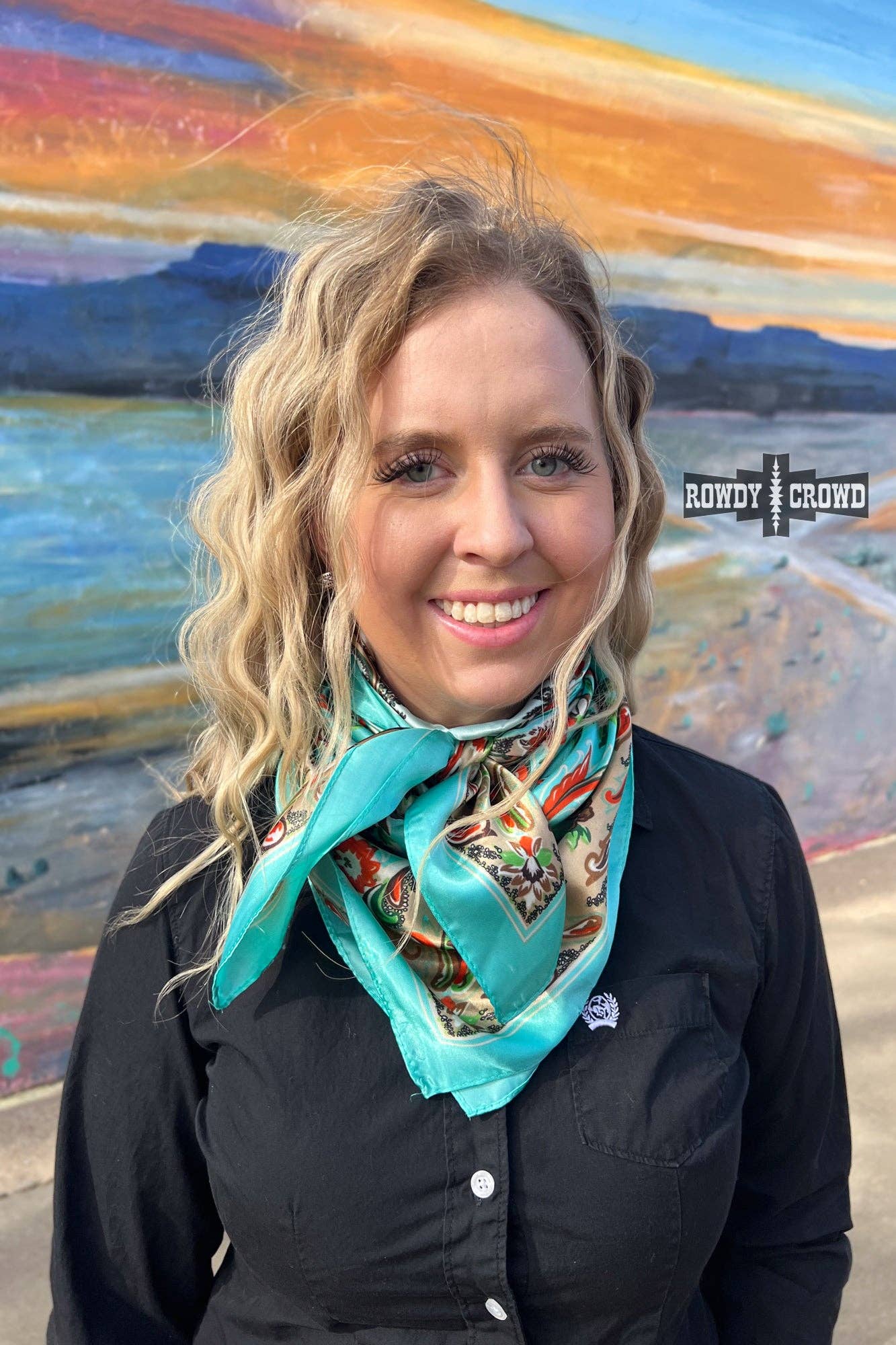 Turquoise Paisley Wild Rag-Wild Rags-Stuffology Boutique-Stuffology - Where Vintage Meets Modern, A Boutique for Real Women in Crosbyton, TX