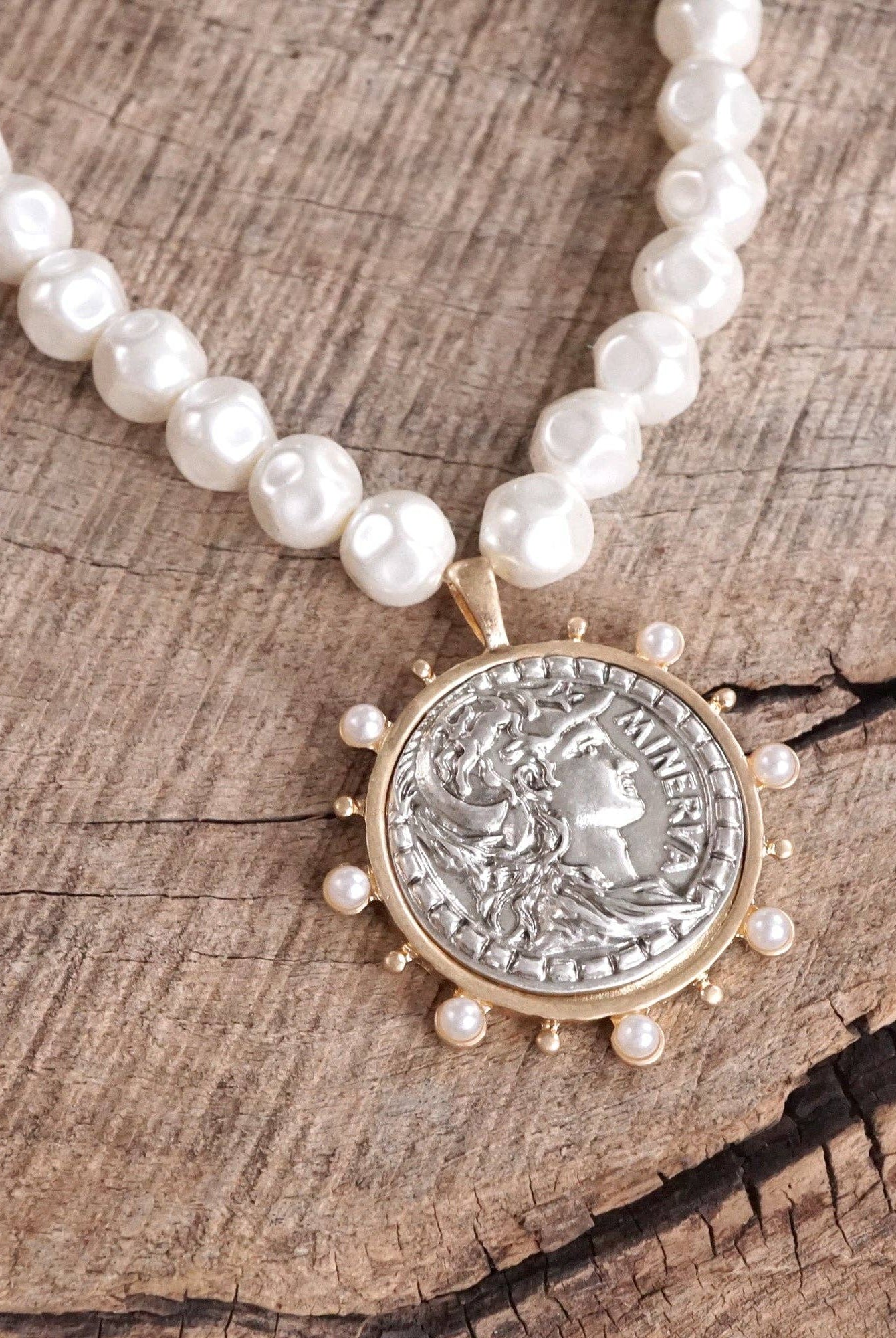 Boho Coin and Pearl Statement Necklace – Gold and Silver Tone-PennyLine inc-Stuffology - Where Vintage Meets Modern, A Boutique for Real Women in Crosbyton, TX