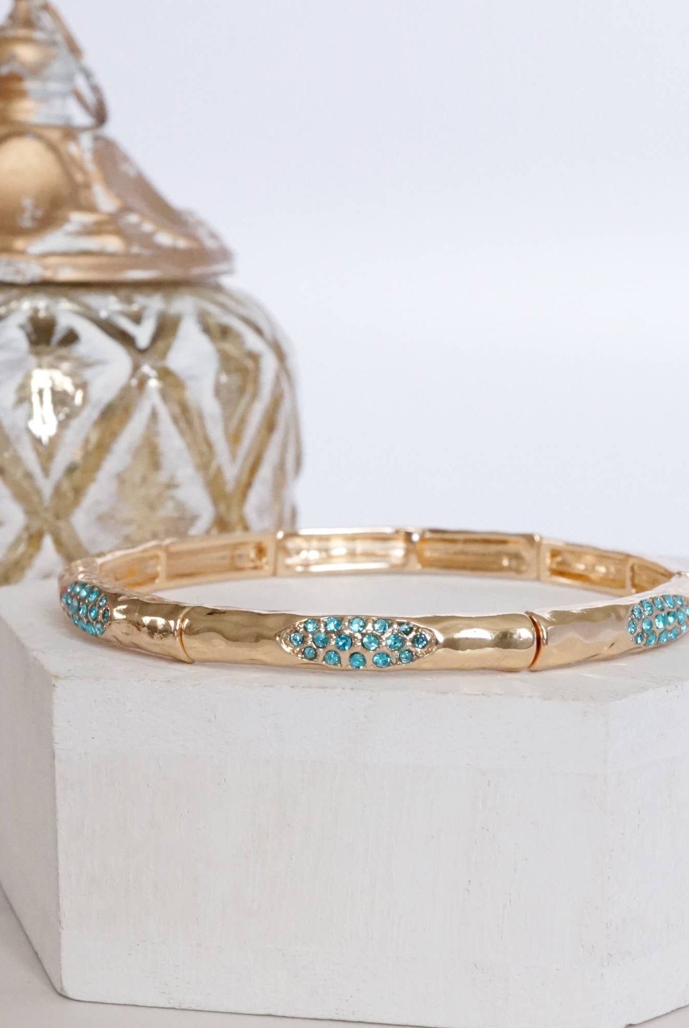 Stretchy Stackable Bangle Pearls and Rhinestones Gold or Silver Tone-PennyLine inc-Stuffology - Where Vintage Meets Modern, A Boutique for Real Women in Crosbyton, TX