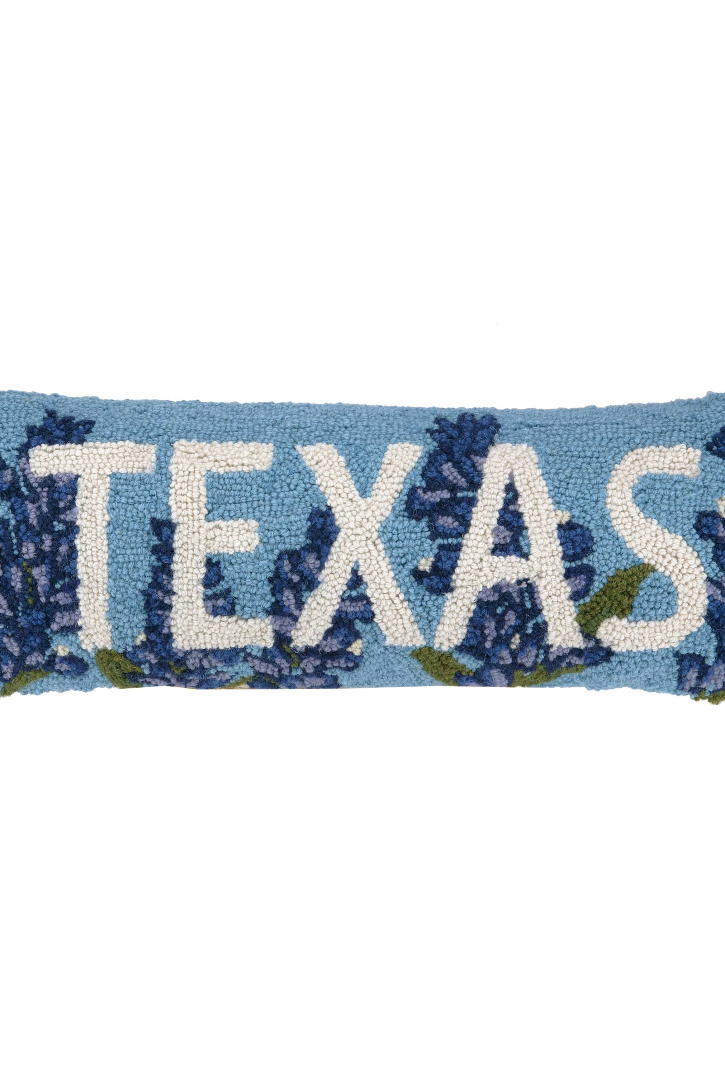 TEXAS BLUE BONNET HOOK PILLOW-throw pillow-Stuffology Boutique-Stuffology - Where Vintage Meets Modern, A Boutique for Real Women in Crosbyton, TX
