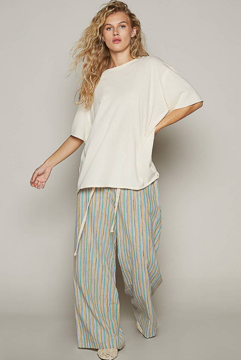 POL Clothing Vintage Washed Round Neck Short Sleeve Basic Solid Top / Tee-TOP-Pol Clothing-Stuffology - Where Vintage Meets Modern, A Boutique for Real Women in Crosbyton, TX