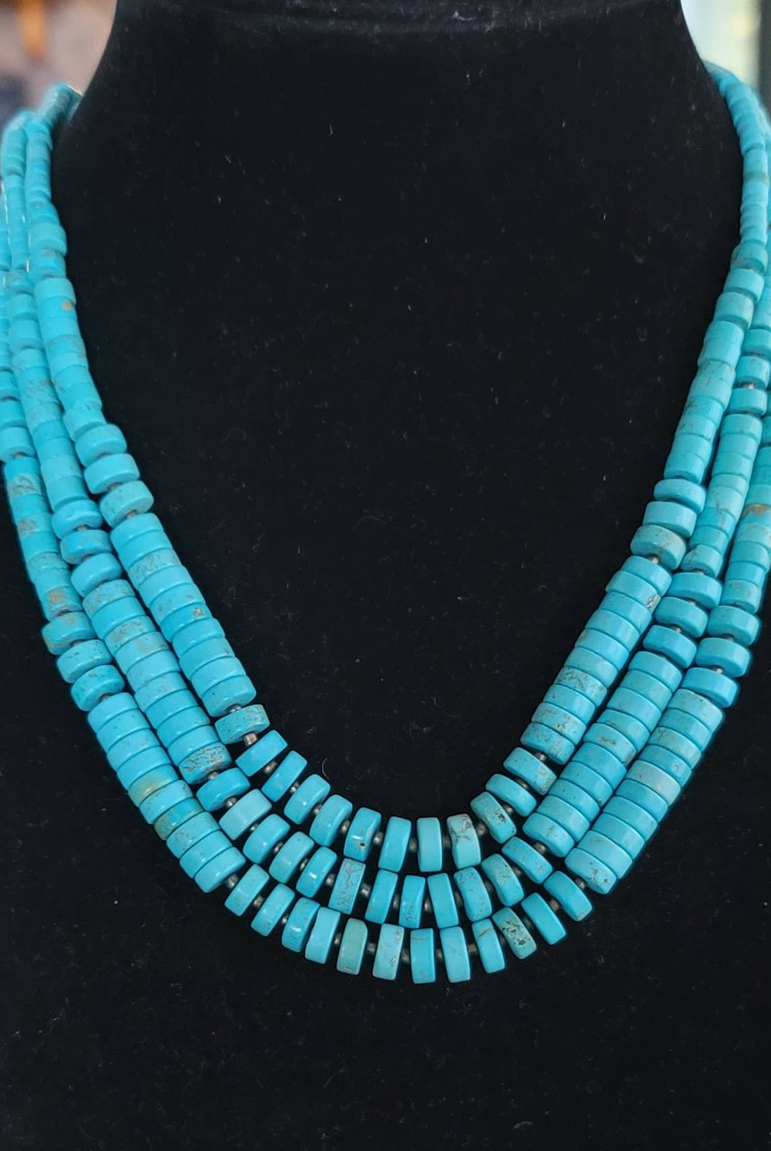 Turquoise Heishi graduated necklace with Seashell Heishi-Horse Spirit Studio-Stuffology - Where Vintage Meets Modern, A Boutique for Real Women in Crosbyton, TX