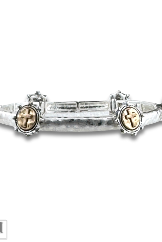 Antique look cross cuff bracelet-Bracelets-Pink Panache Brands-Stuffology - Where Vintage Meets Modern, A Boutique for Real Women in Crosbyton, TX