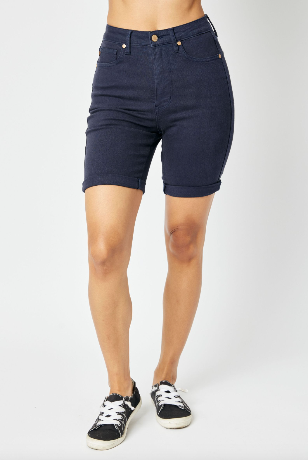 Judy Blue High Waist Garment Dyed Tummy Control Bermuda Shorts | Stuffology Boutique-Shorts-Judy Blue-Stuffology - Where Vintage Meets Modern, A Boutique for Real Women in Crosbyton, TX