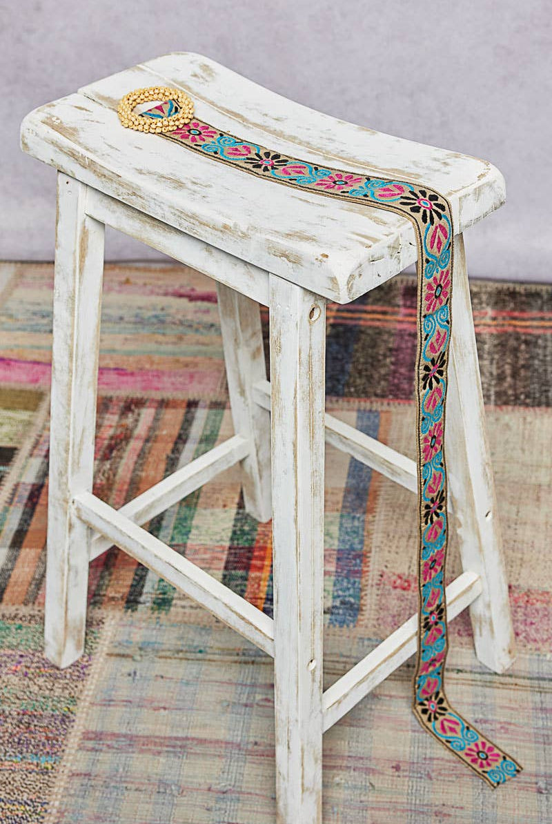 Beaded Round Buckle Floral Taupe Belt-BELT-Pol Clothing-Stuffology - Where Vintage Meets Modern, A Boutique for Real Women in Crosbyton, TX