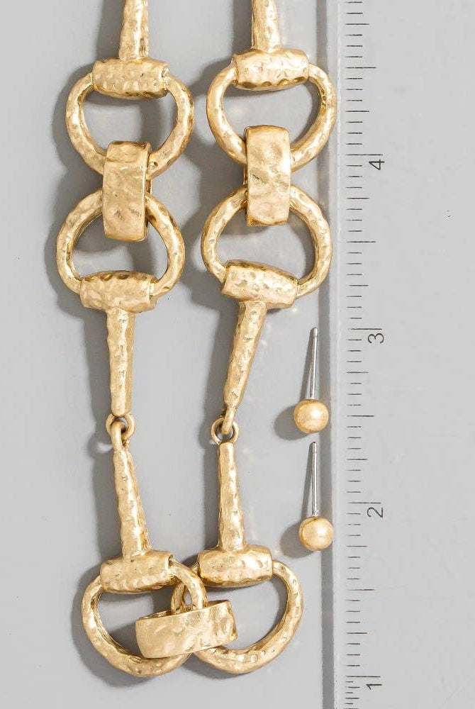 Hammered Equestrian Bit Link Necklace Set-The Looks by Fame Accessories-Stuffology - Where Vintage Meets Modern, A Boutique for Real Women in Crosbyton, TX