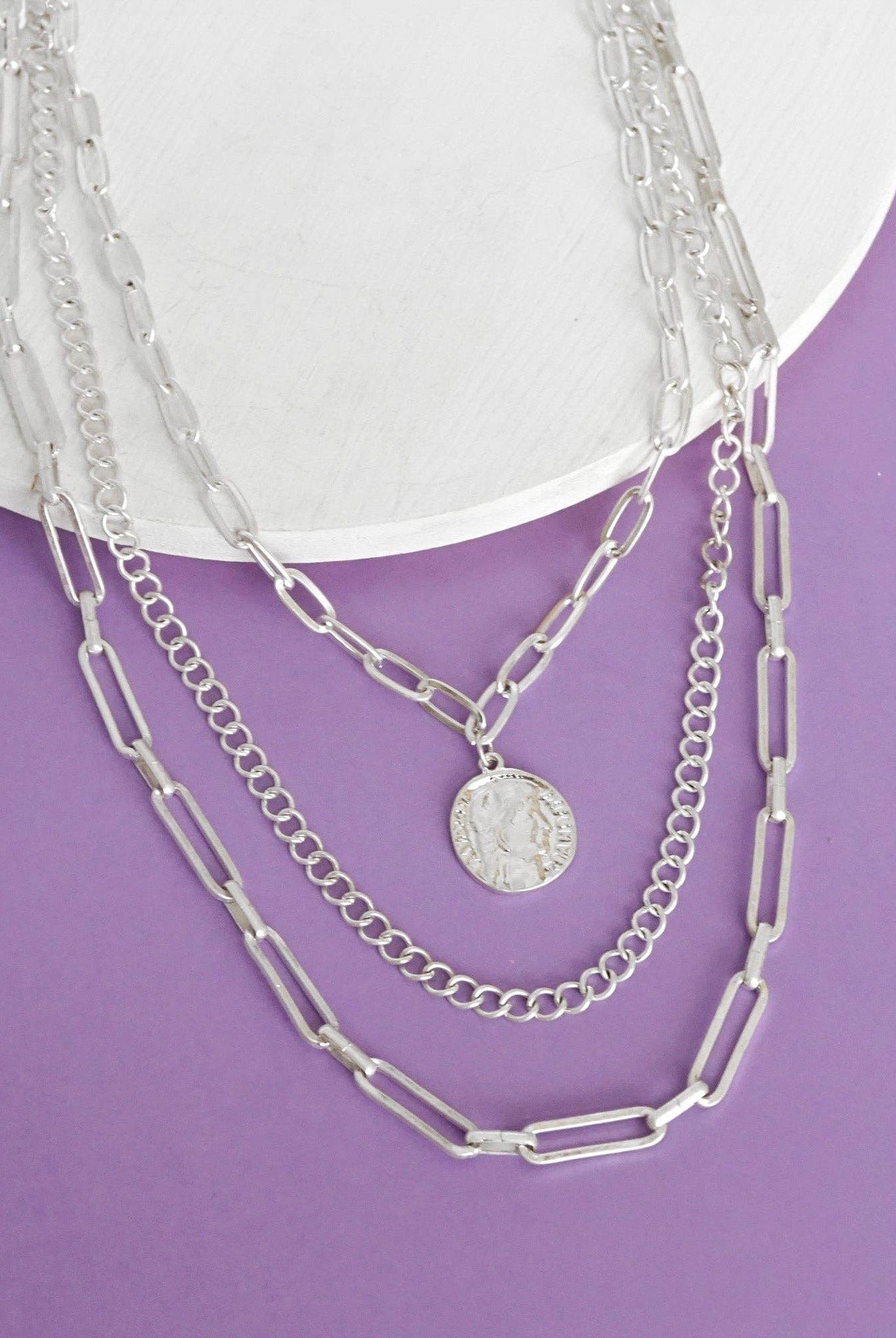 Multi Layer Coin Pendant Chain Necklace Gold or Silver Tone-Necklaces-PennyLine inc-Stuffology - Where Vintage Meets Modern, A Boutique for Real Women in Crosbyton, TX