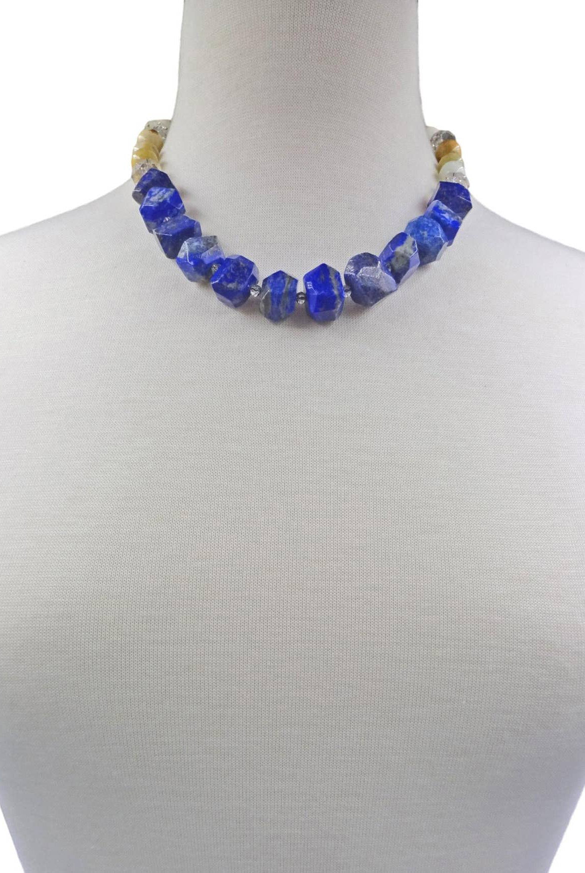 Lapis Lazuli Nugget Mixed Stone Necklace-IST Jewelry-Stuffology - Where Vintage Meets Modern, A Boutique for Real Women in Crosbyton, TX