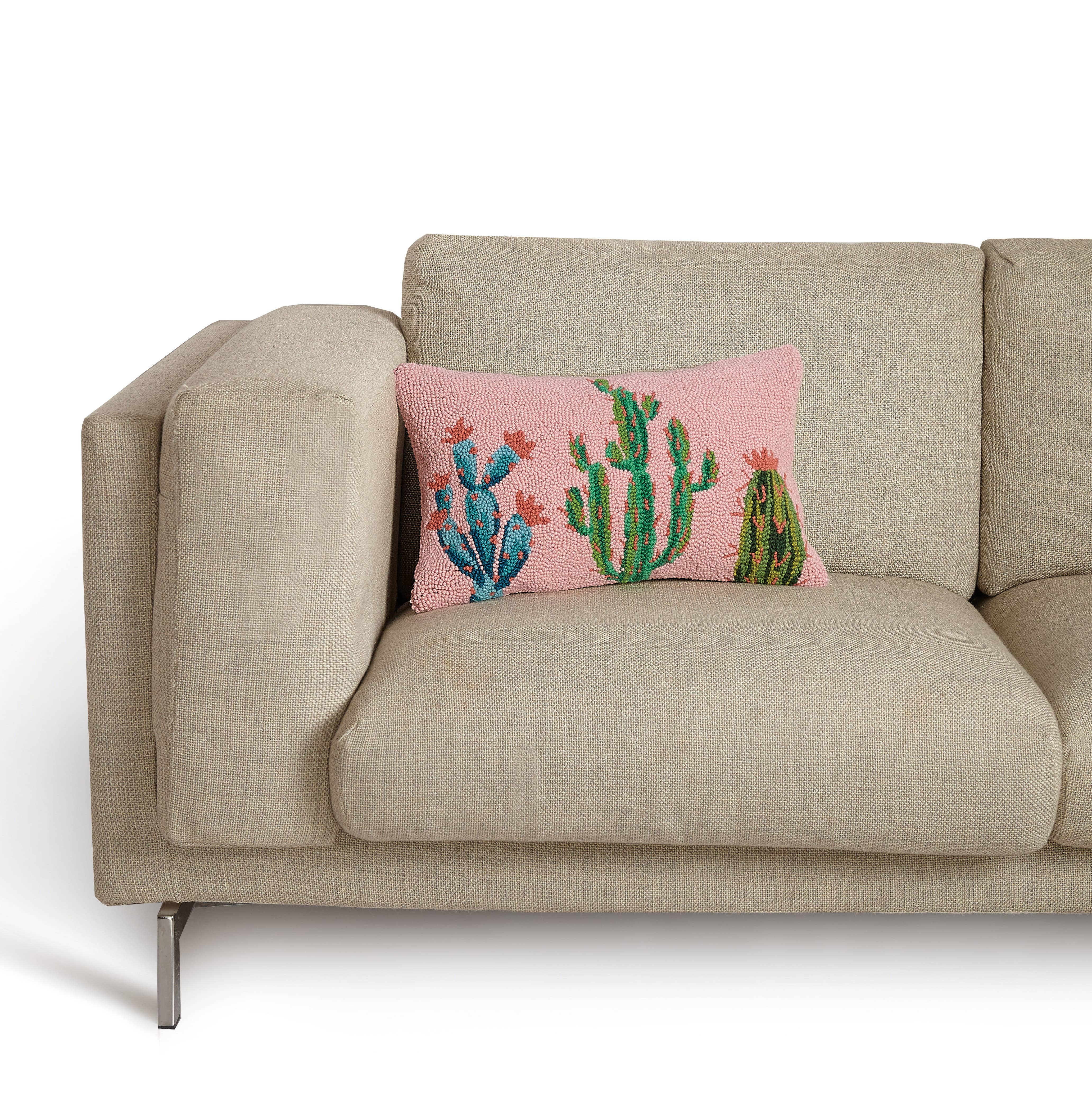 Pretty Cactus Hook Pillow-throw pillow-Stuffology Boutique-Stuffology - Where Vintage Meets Modern, A Boutique for Real Women in Crosbyton, TX