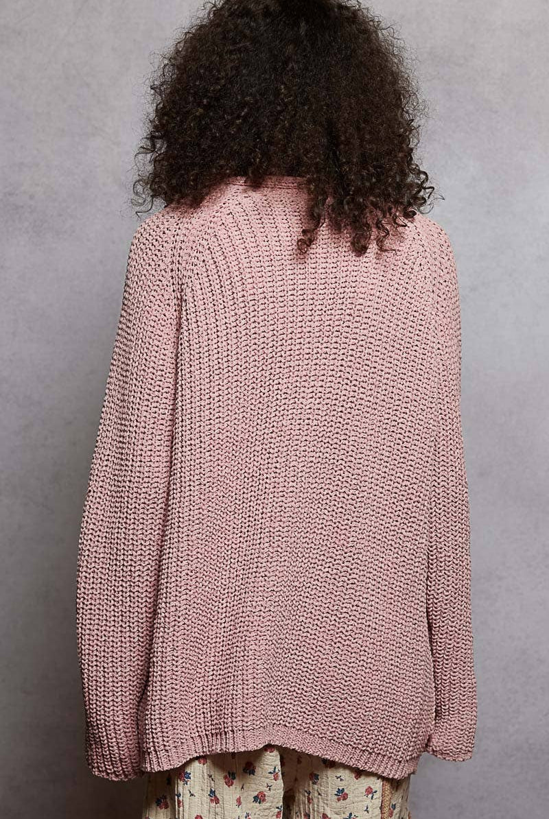 POL Clothing - Long sleeve front pocket chenille sweater open cardigan-Sweater Cardigan-Pol Clothing-Stuffology - Where Vintage Meets Modern, A Boutique for Real Women in Crosbyton, TX