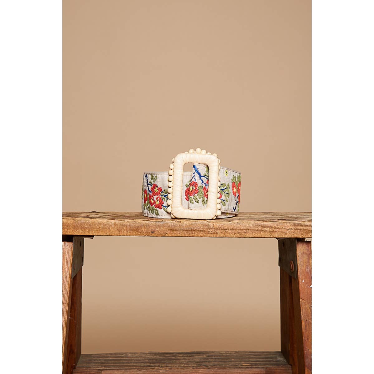 Floral pattern print square buckle belt-BELT-Pol Clothing-Stuffology - Where Vintage Meets Modern, A Boutique for Real Women in Crosbyton, TX