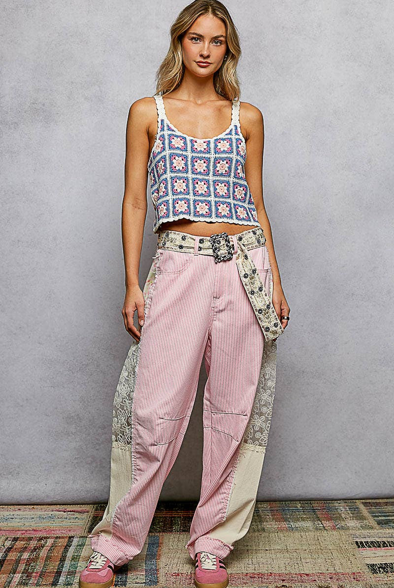 Floral Printed Metal Square Buckle Belt-BELT-Pol Clothing-Stuffology - Where Vintage Meets Modern, A Boutique for Real Women in Crosbyton, TX