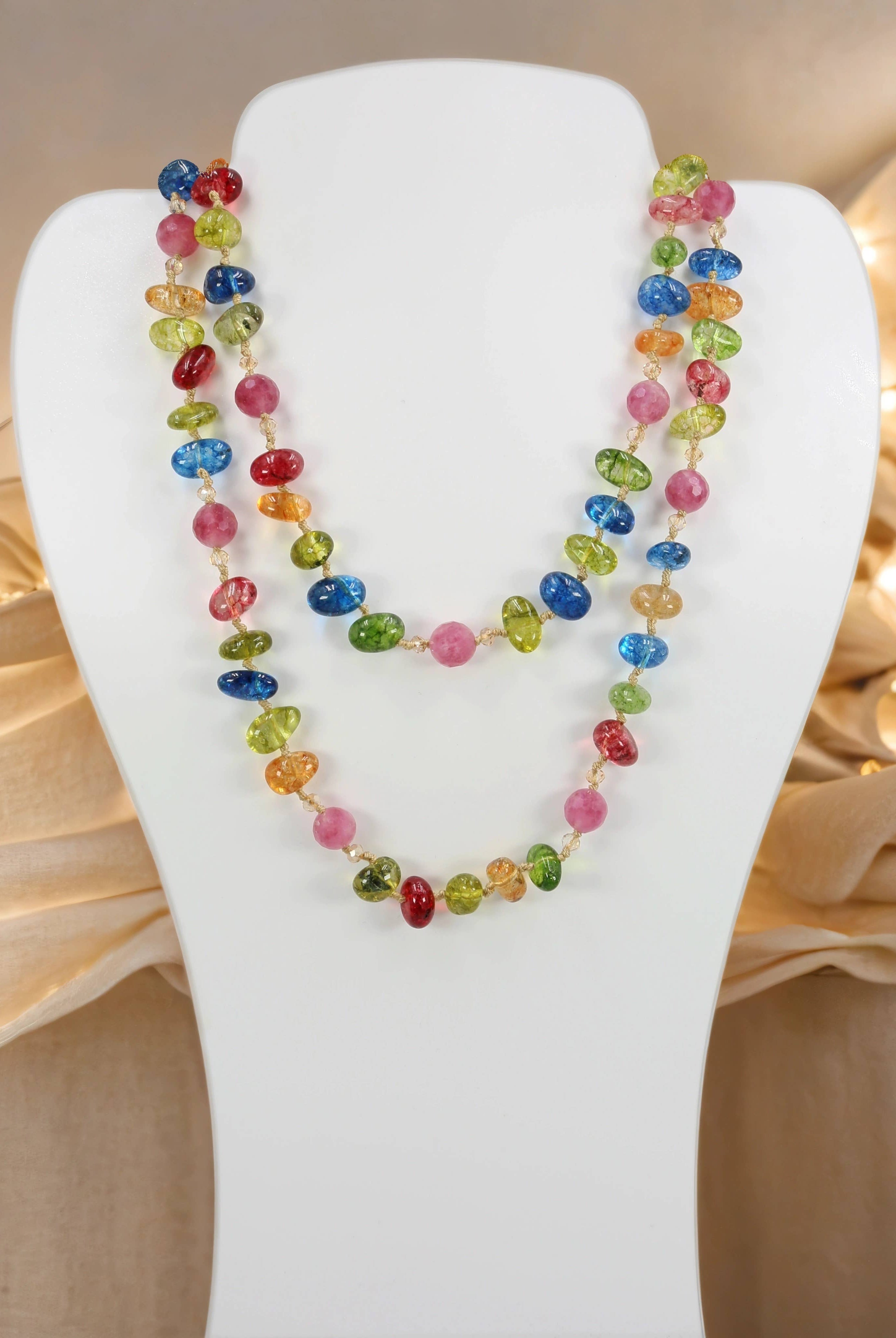 Agate Multicolor Necklace-Necklaces-IST Jewelry-Stuffology - Where Vintage Meets Modern, A Boutique for Real Women in Crosbyton, TX
