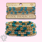 Gold and turquoise bead five strand bracelet-Bracelets-Pink Panache Brands-Stuffology - Where Vintage Meets Modern, A Boutique for Real Women in Crosbyton, TX