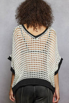 Oversize Boho Peace Crochet Top - Black & White-Crochet Top-Pol Clothing-Stuffology - Where Vintage Meets Modern, A Boutique for Real Women in Crosbyton, TX