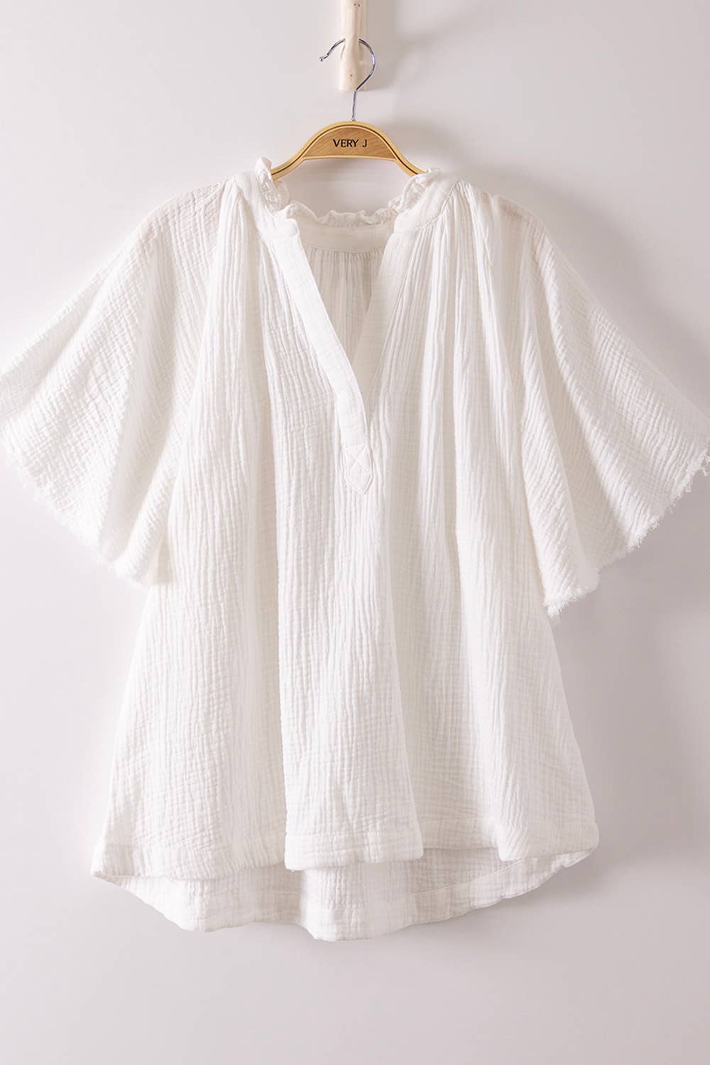 Mineral Washed Gauze Blouse Top-Top-VERY J-Stuffology - Where Vintage Meets Modern, A Boutique for Real Women in Crosbyton, TX