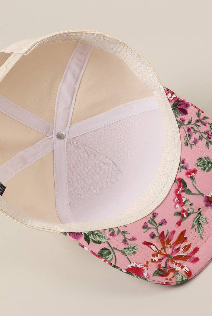 HOWDY Darlin' Embroidery Patch Floral Two-Tone Hat-Hats-Fashion City-Stuffology - Where Vintage Meets Modern, A Boutique for Real Women in Crosbyton, TX