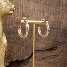 Classic Bubble Hoops – Gold with Crystal, Pearl, or Turquoise-Earrings-PennyLine inc-Stuffology - Where Vintage Meets Modern, A Boutique for Real Women in Crosbyton, TX