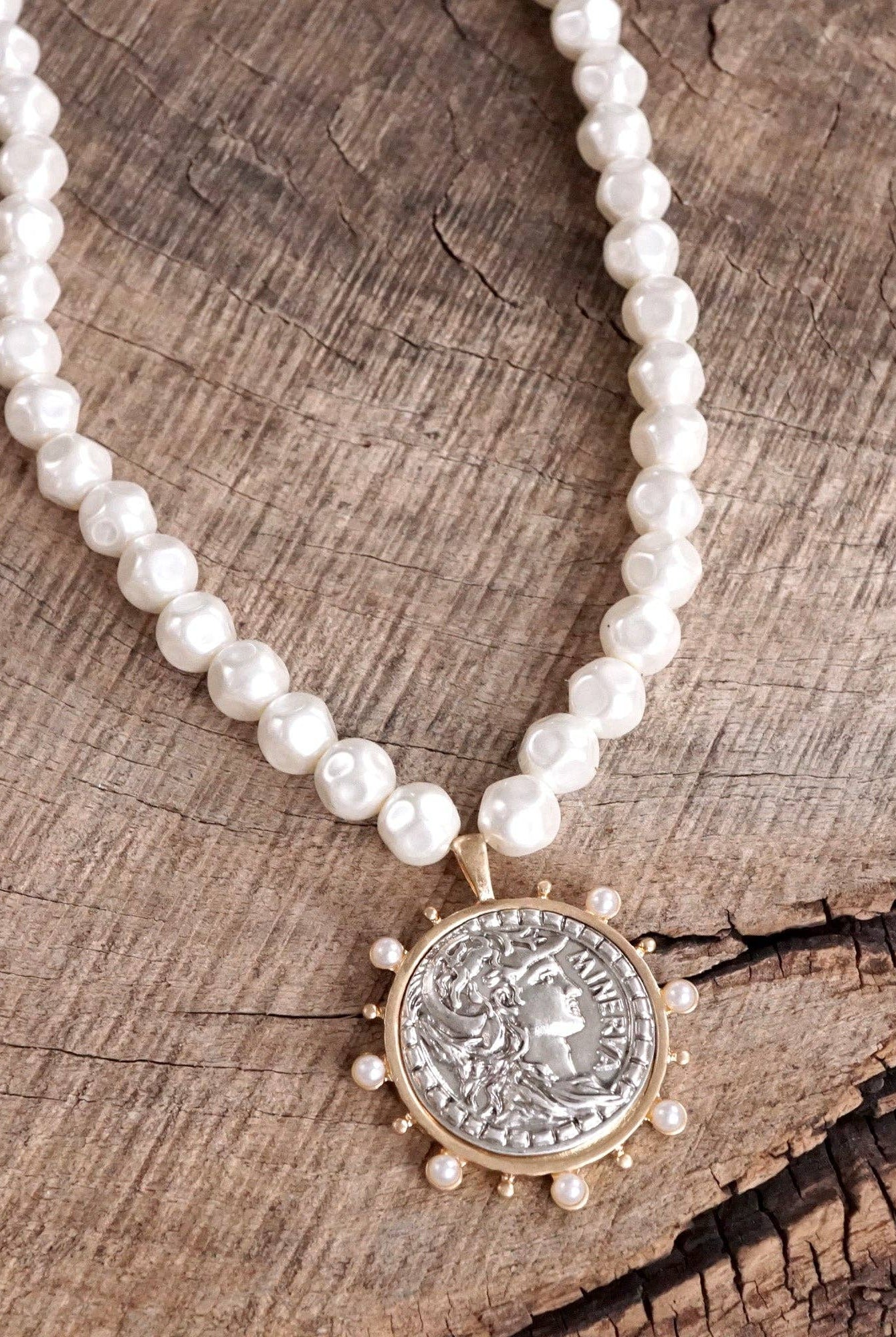 Boho Coin and Pearl Statement Necklace – Gold and Silver Tone-PennyLine inc-Stuffology - Where Vintage Meets Modern, A Boutique for Real Women in Crosbyton, TX