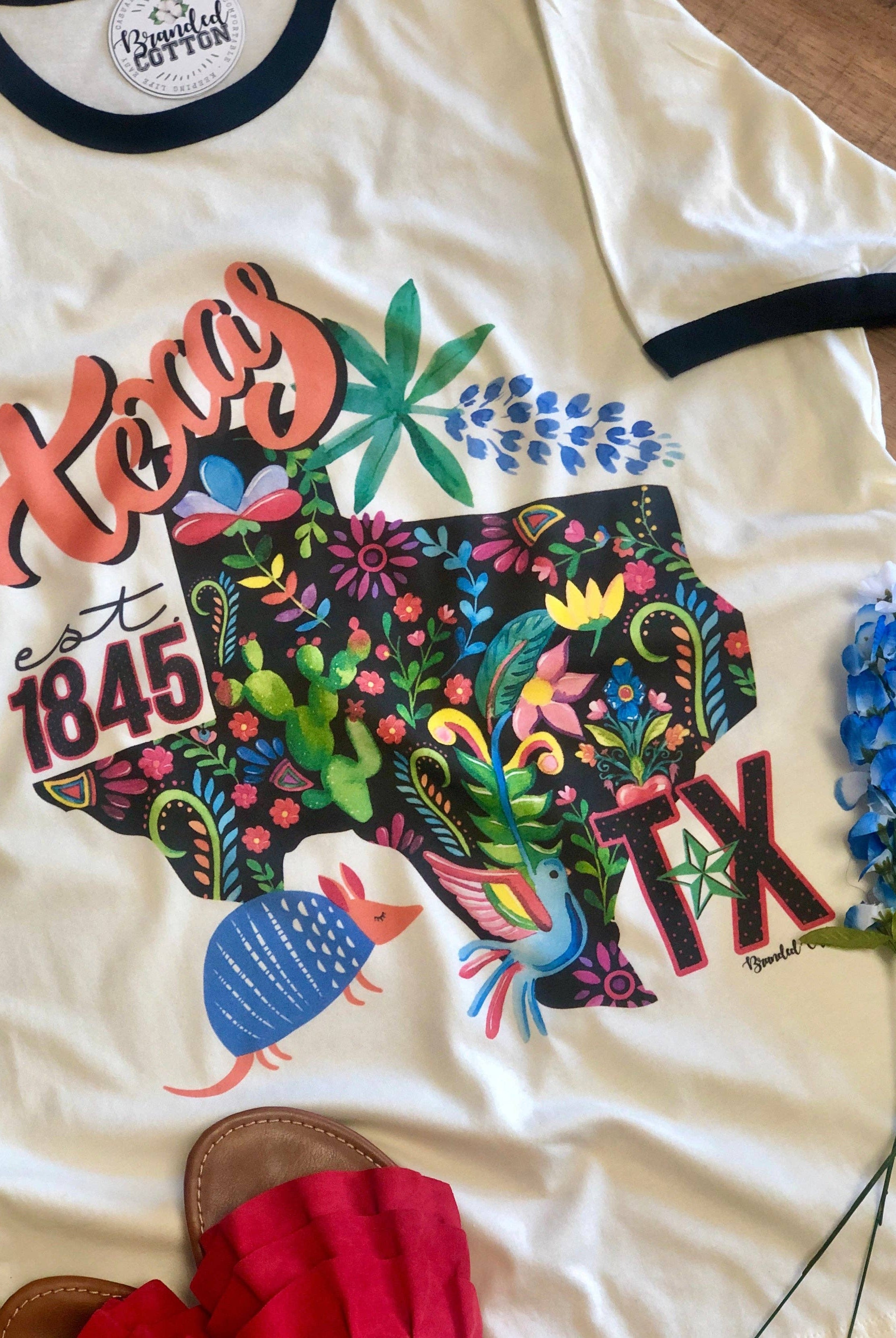 Texas Roots Tee-Graphic Tees-Branded Cotton-Stuffology - Where Vintage Meets Modern, A Boutique for Real Women in Crosbyton, TX