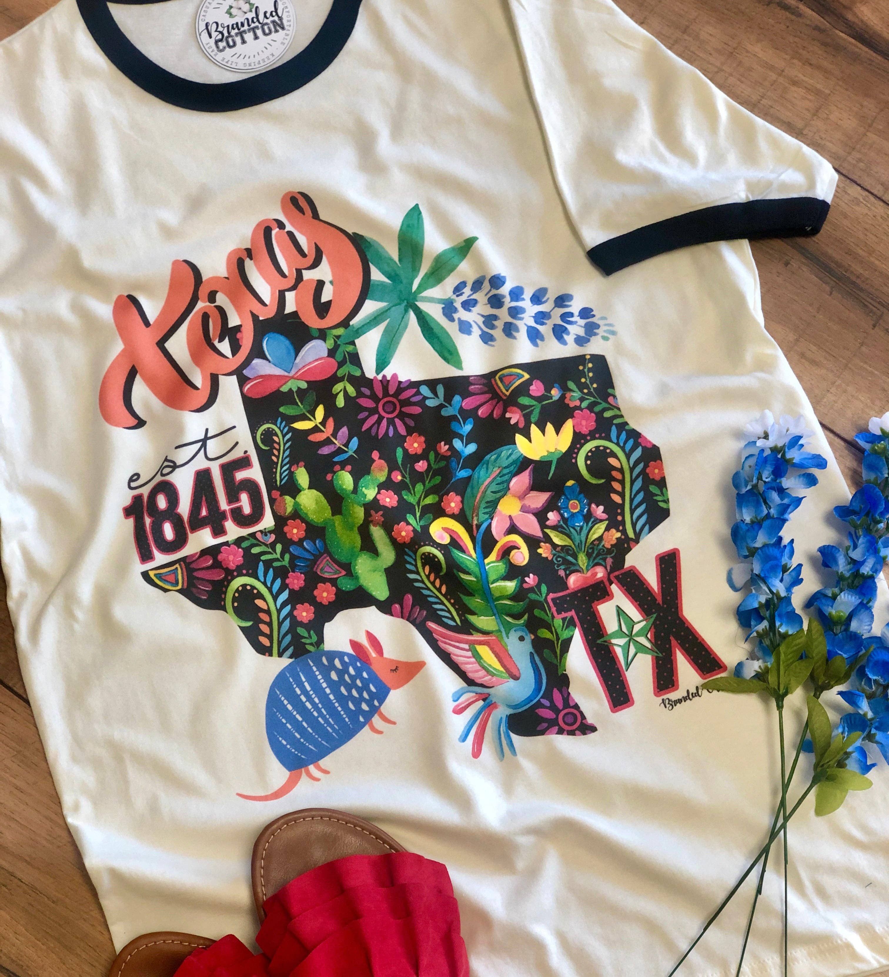Texas Roots Tee-Graphic Tees-Branded Cotton-Stuffology - Where Vintage Meets Modern, A Boutique for Real Women in Crosbyton, TX