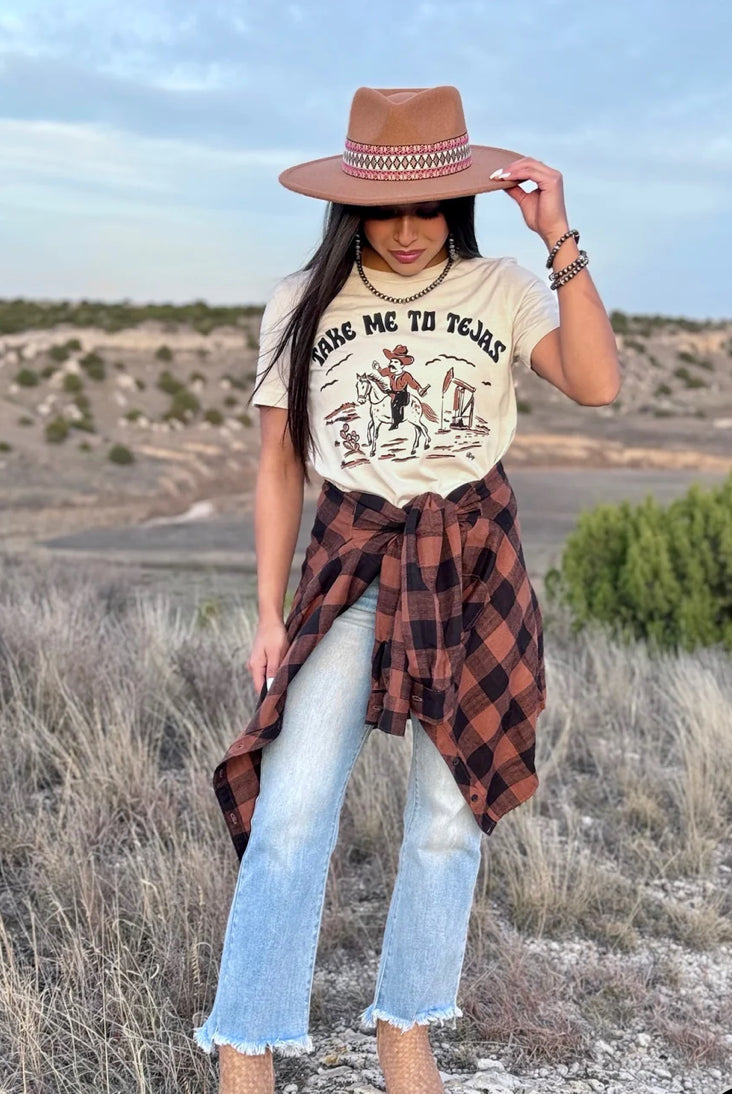 Take Me to Tejas-Graphic Tees-Stuffology Boutique -Stuffology - Where Vintage Meets Modern, A Boutique for Real Women in Crosbyton, TX